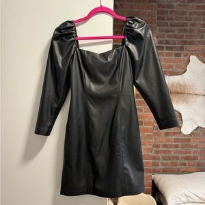 Black Leather Alice & Olivia dress. New with tags. Small fitting